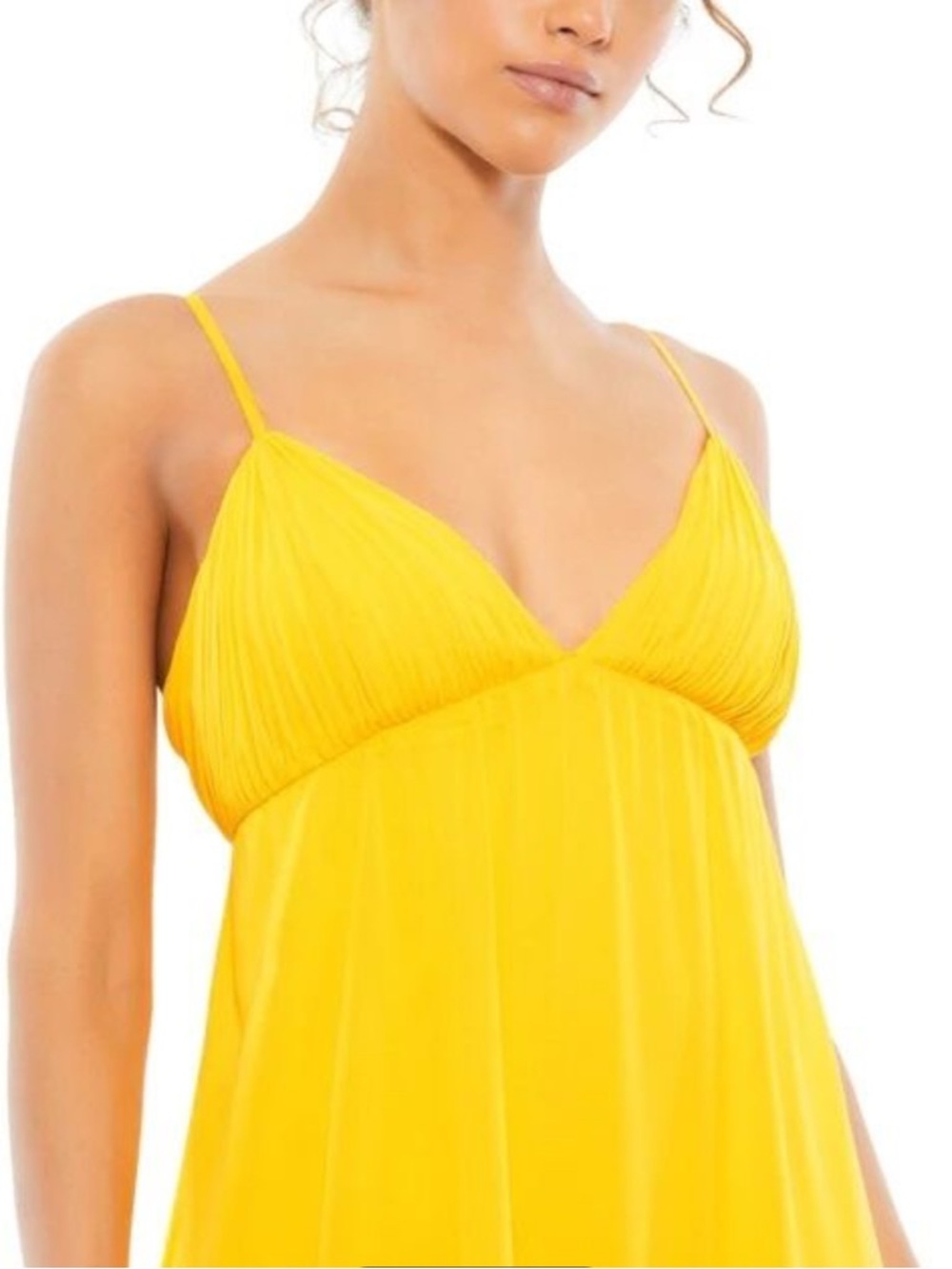 Yellow Ruffle-Hem Mini Dress - Picture 3 of 3